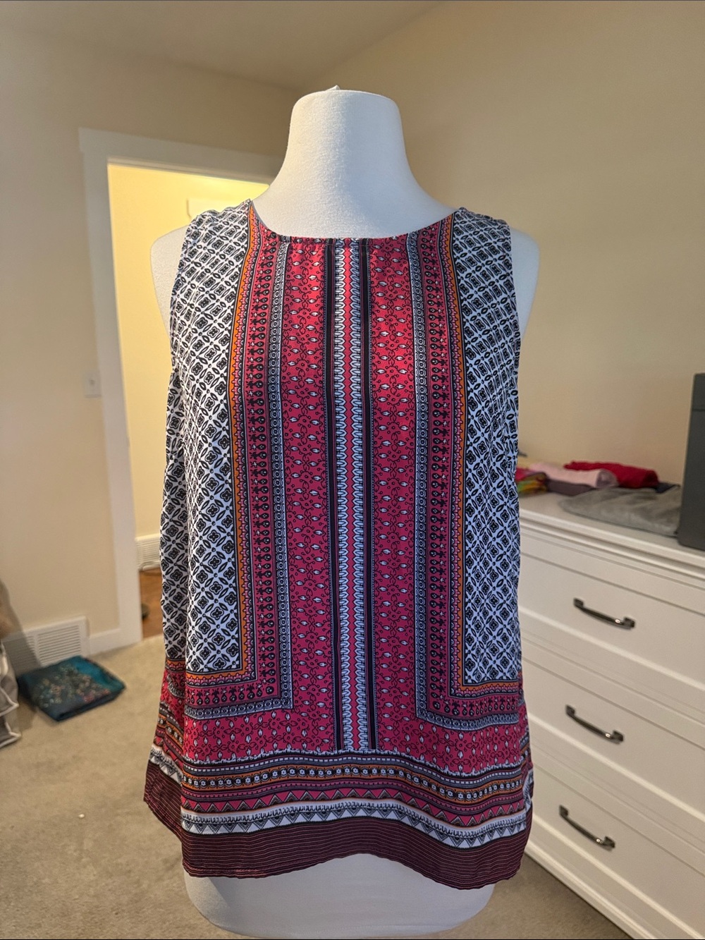 Cynthia Rowley Patterned Sleeveless Blouse